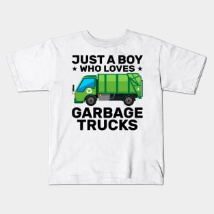 Just A Boy Who Loves Garbage Trucks Kids T-Shirt